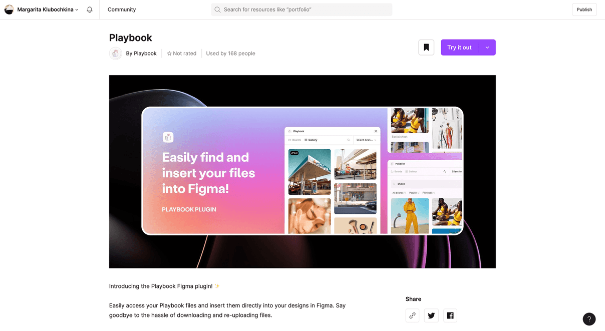 Playbook Figma plugin community page screenshot