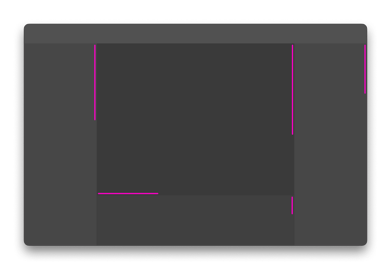 This displays all the potential scroll space a user might have to play with, and the potential design for scroll bars to keep in mind