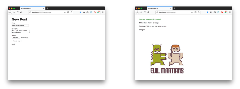 First post with Active Storage