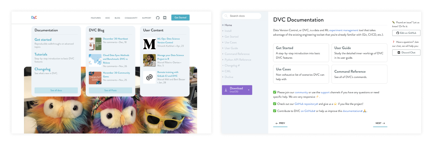 A graphic showing DVC navigation elements