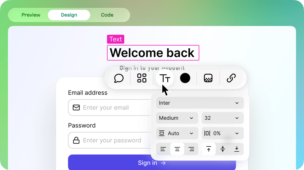 The properties dropdown appears near a selected object