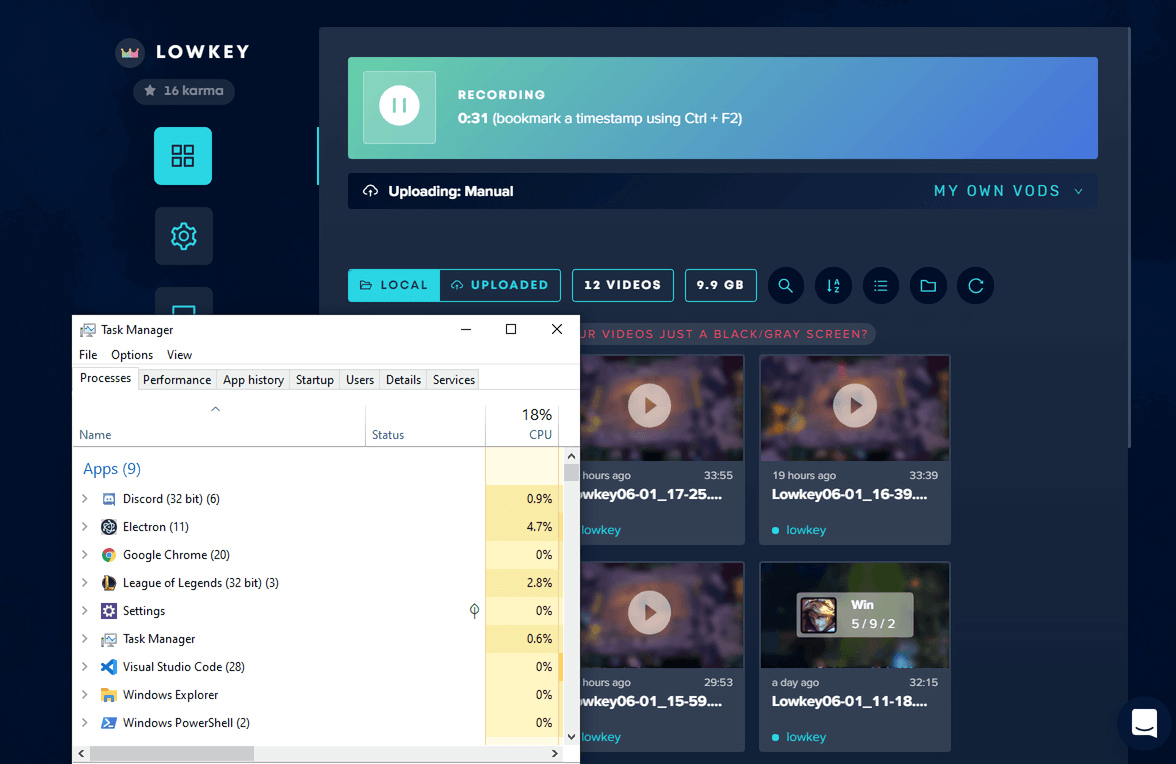 A demo of how CPU usage for a gaming app has been reduced from over 30% to less than 5%