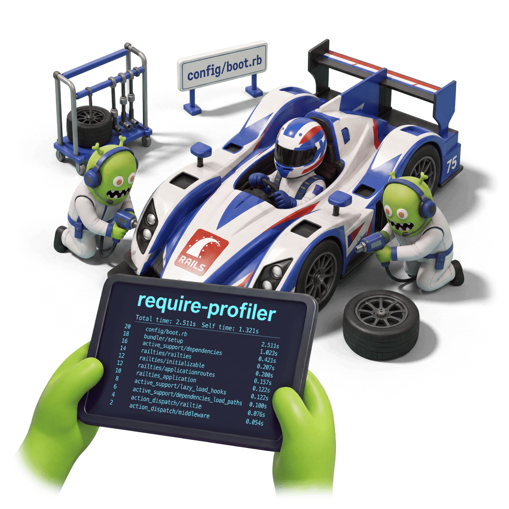 Cover for Get in, human: cut Rails boot time with require-profiler and this guide