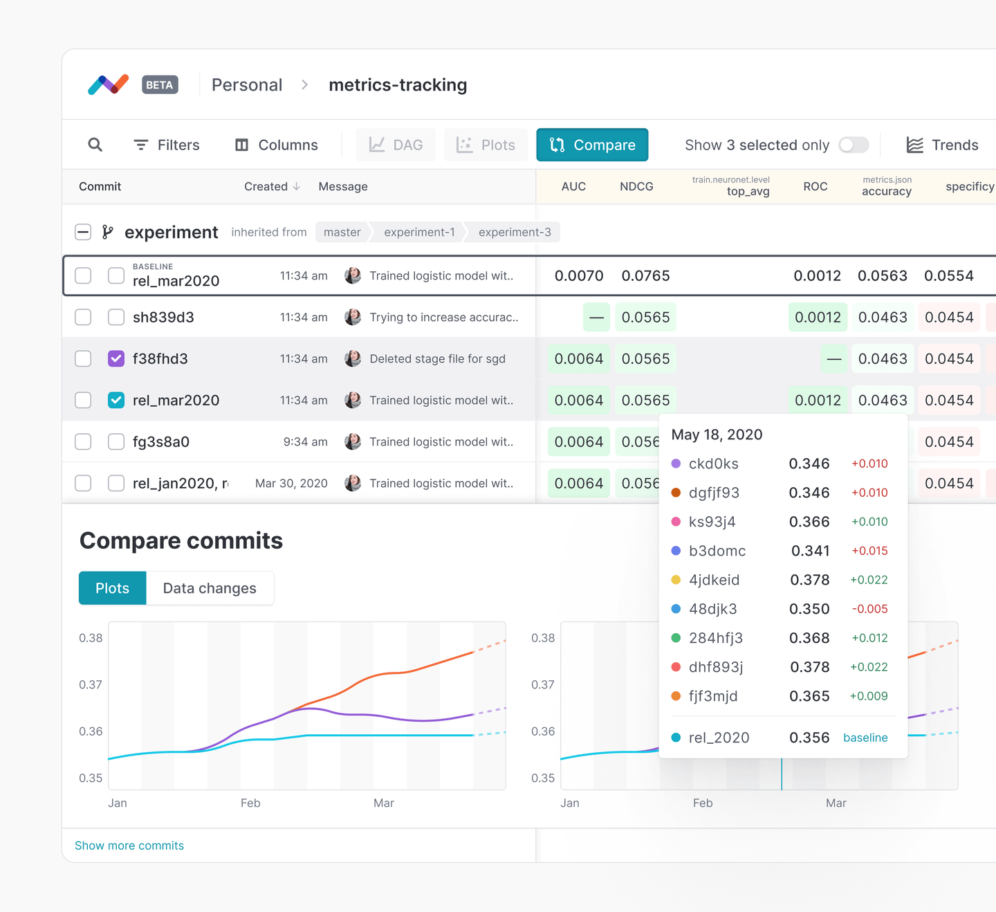 UI design for DVC Studio