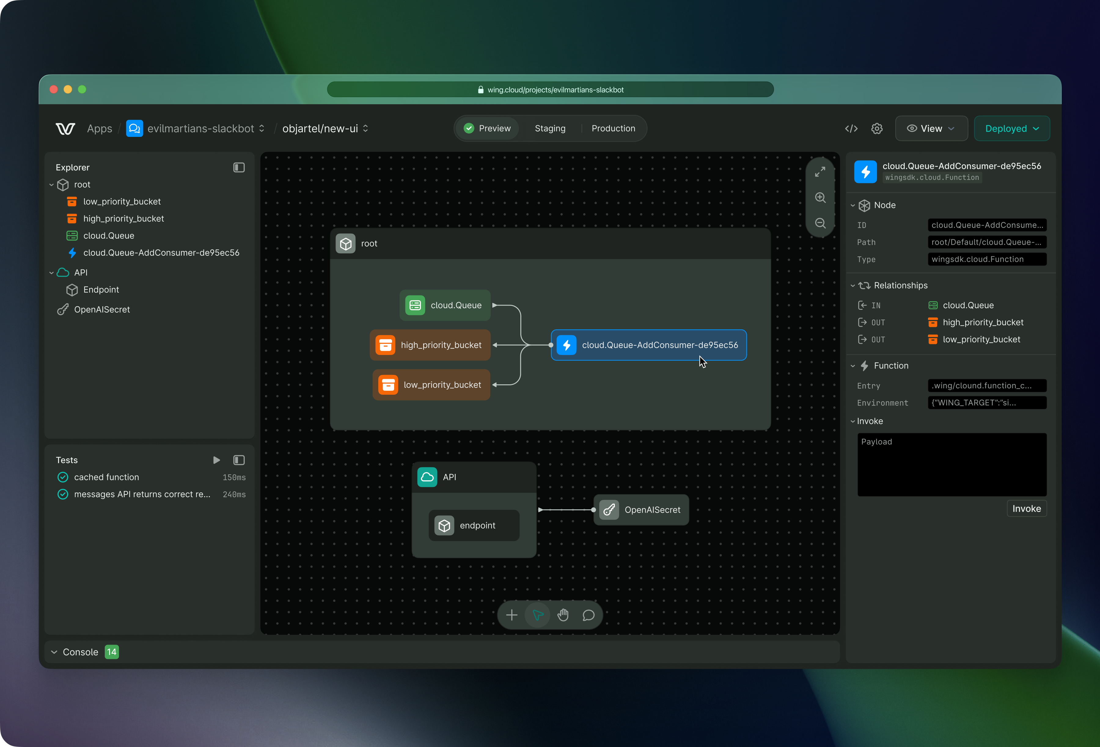 Wing Cloud UI showcase