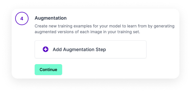 We're able to add augmentation steps here in order to create new training examples