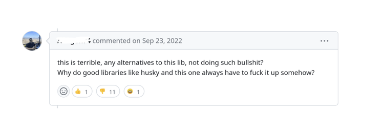 A very mean, profanity-laced GitHub comment that stands as a blunt critique of a project. Ouch.