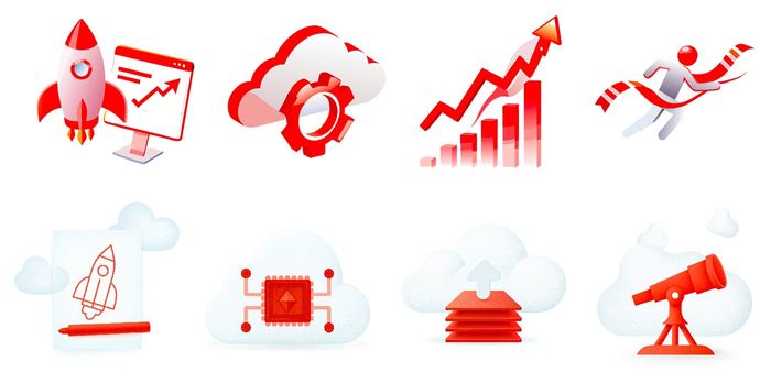 Both sets of icons were generated by Recraft.ai but by 2 people: me and our designer Yaroslav, who achieved much better quality