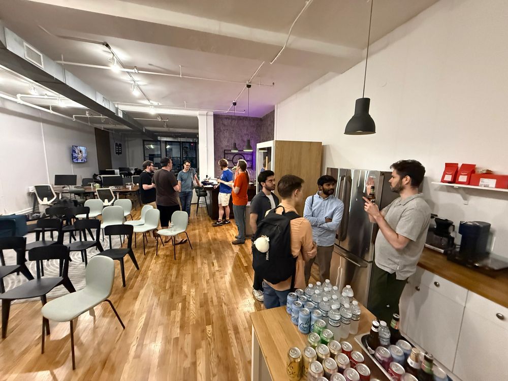 Some socializing after the talk