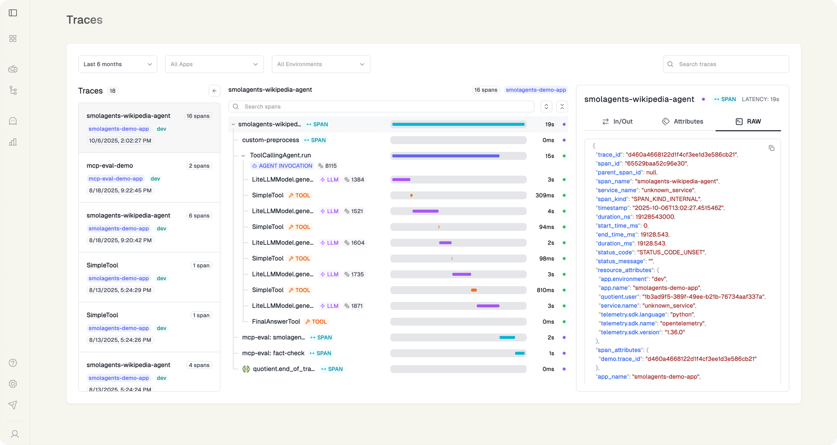 A demo of AgentPrism