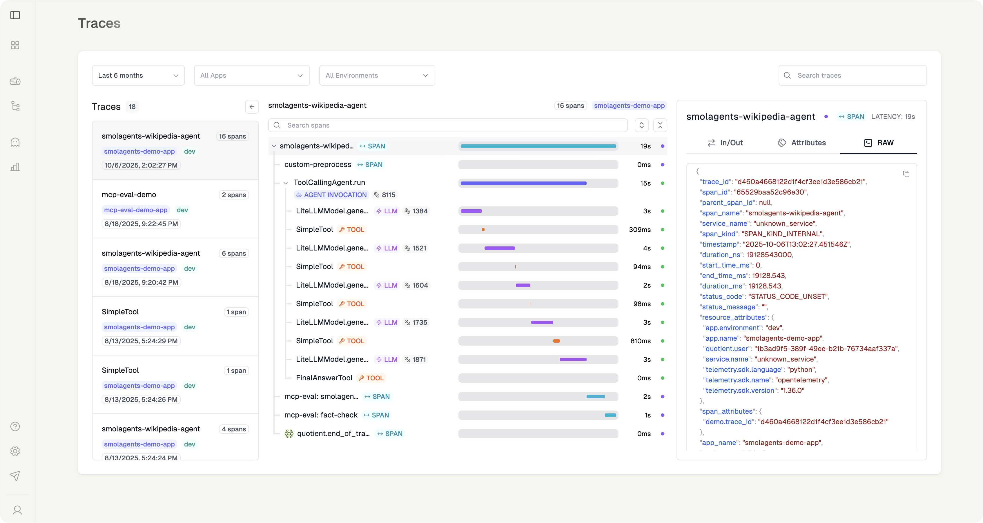 A demo of AgentPrism