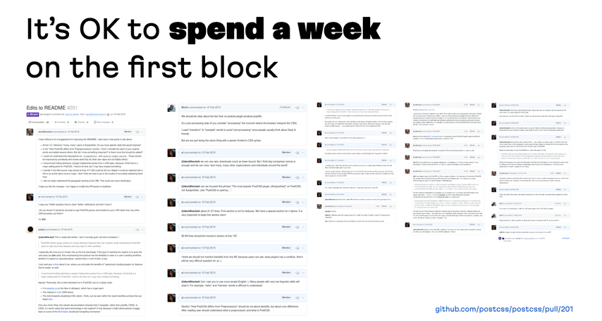 It's OK to spend 2 days on the first block of the README, and five lengthy screens of GitHub commentary make this point.