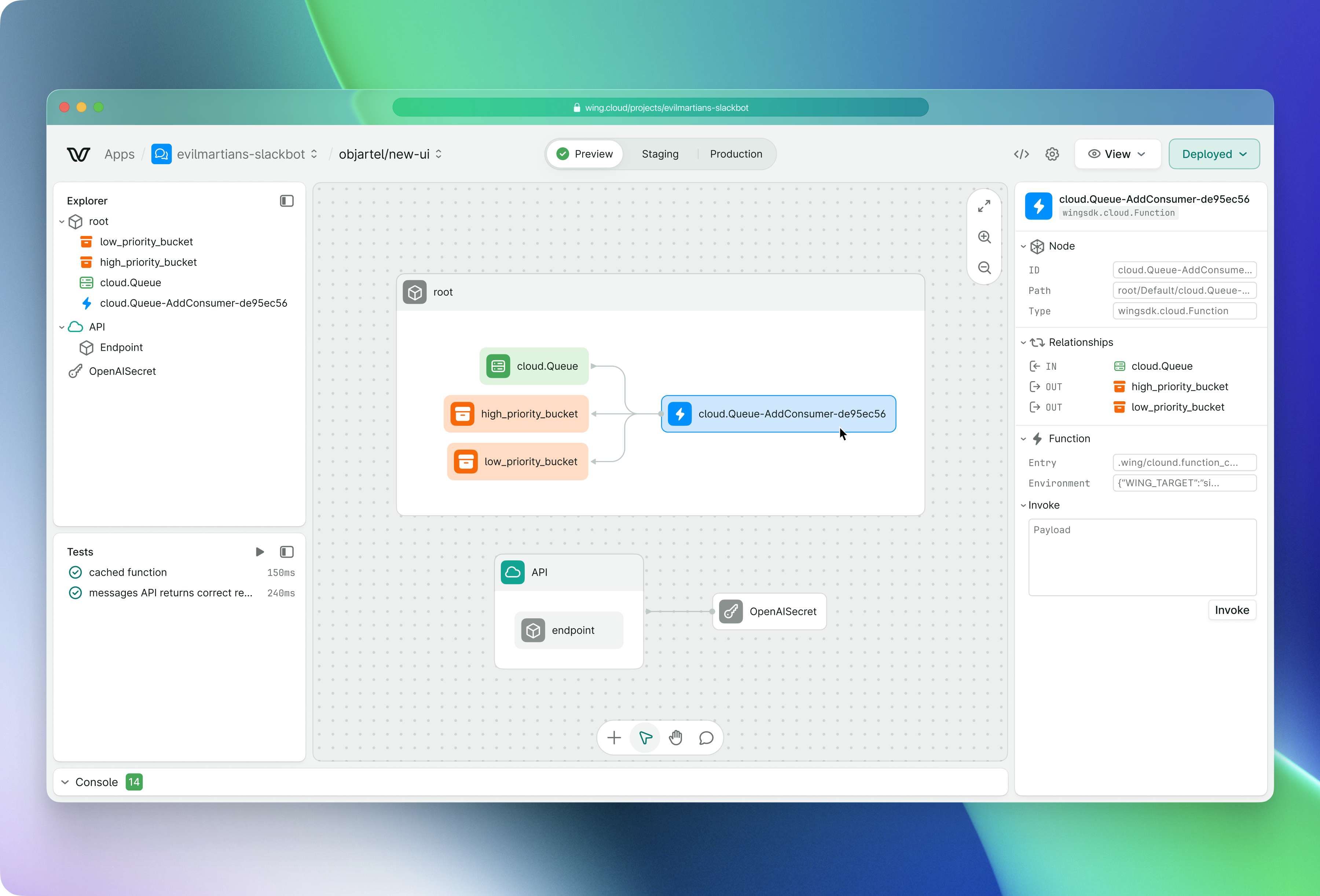 Wing Cloud UI showcase