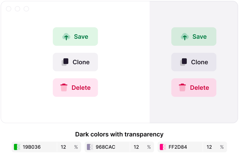 By using transparent colors you can easily fix this