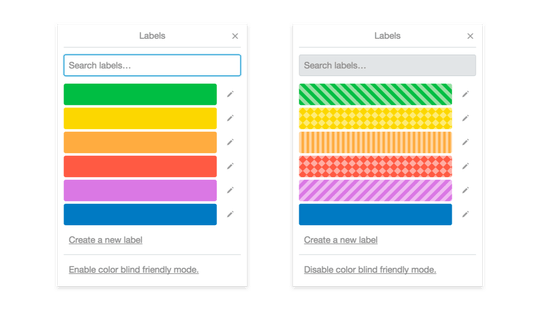 Trello's solution for color blindness