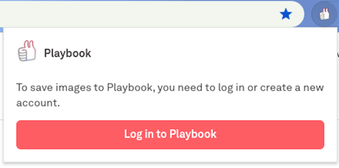 The signed-out state (when no JWT token in the cookies). Clicking on the 'Log in to Playbook' button opens their website with the auth form in a new tab