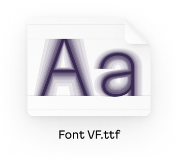 A single variable font file icon