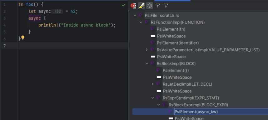 Rust in its turn also lexes soft keywords as identifiers, but then remaps the tokens while parsing, generating no extra wrappers.