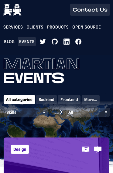 The static map on a mobile screen, no markers are visible