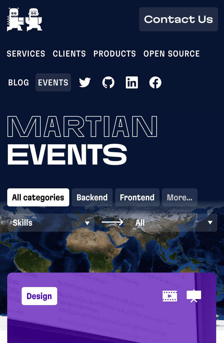 The static map on a mobile screen, no markers are visible