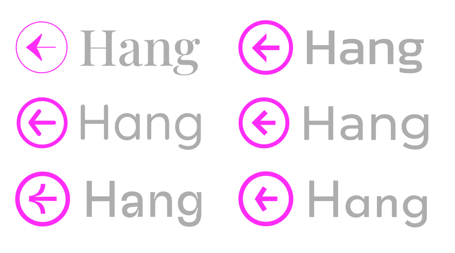 Various icons modified to better match their corresponding font family