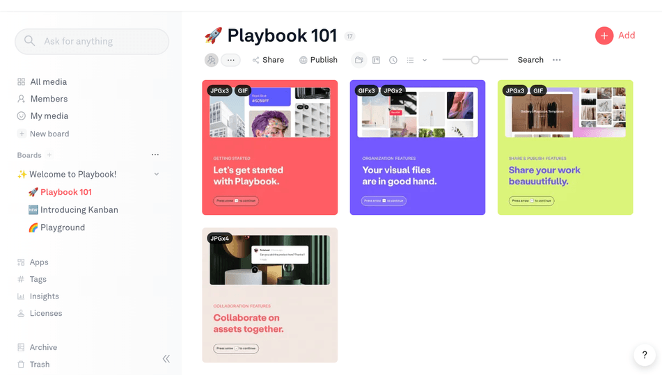 Basic view of the Playbook UI