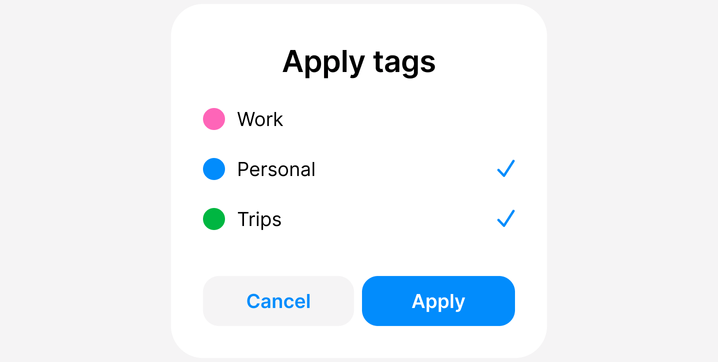 Tag selector component