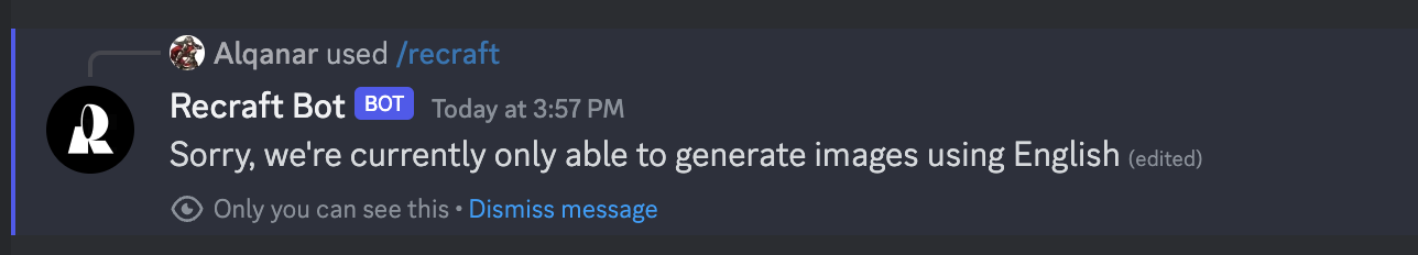 Unknown language in the bot request