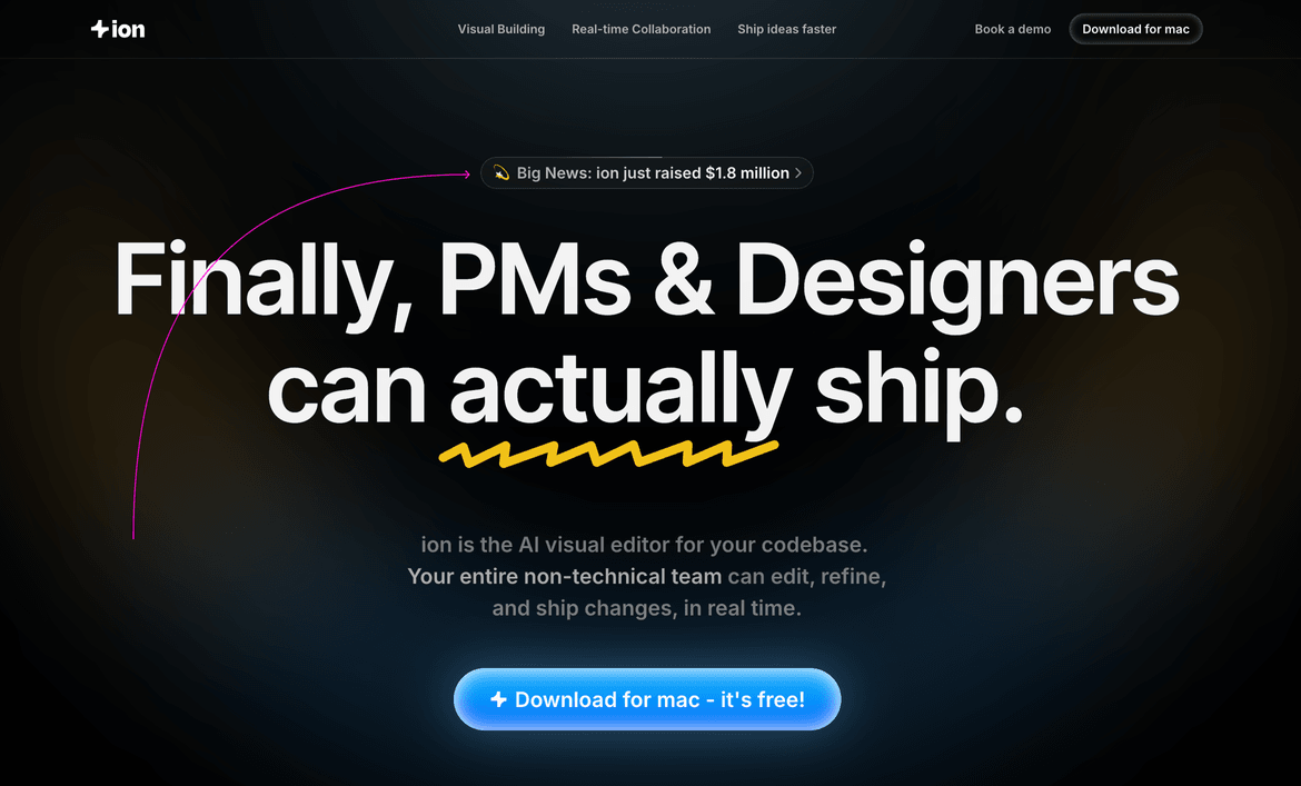 [Ion](https://www.playbook.com/s/evilmartians/vWSrr7H4NECUGEXDavJLF8Bq?assetToken=EcxnyAyY1Q3JgrsAMi8HoFff): A promo link featuring an important milestone