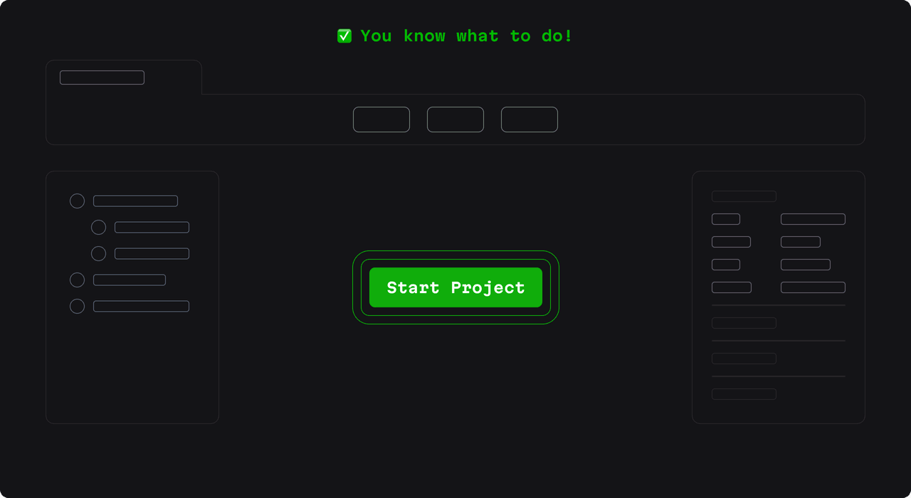 A representation of an easy way to start a project