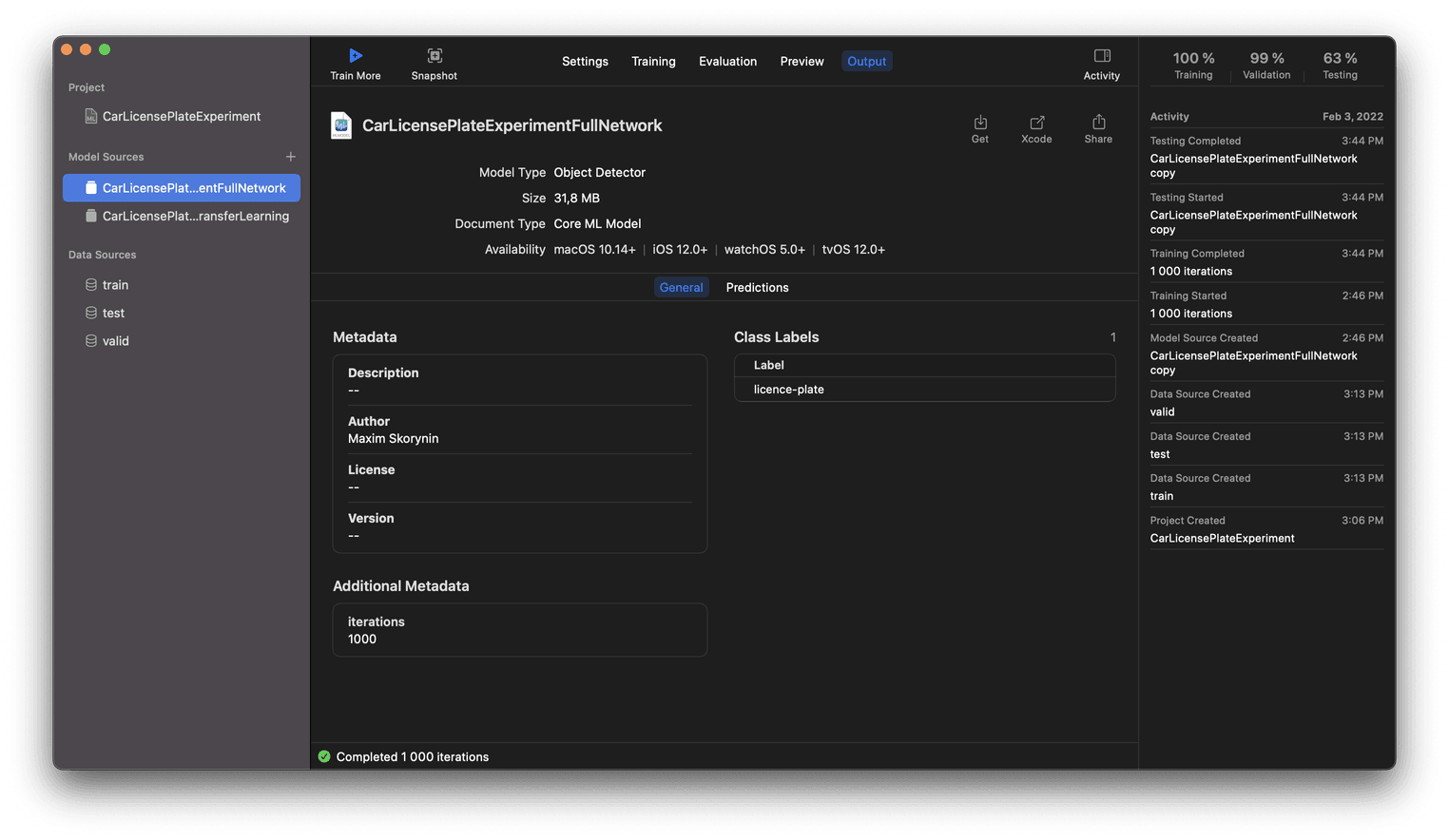 The Core ML flow from data training to app implementation