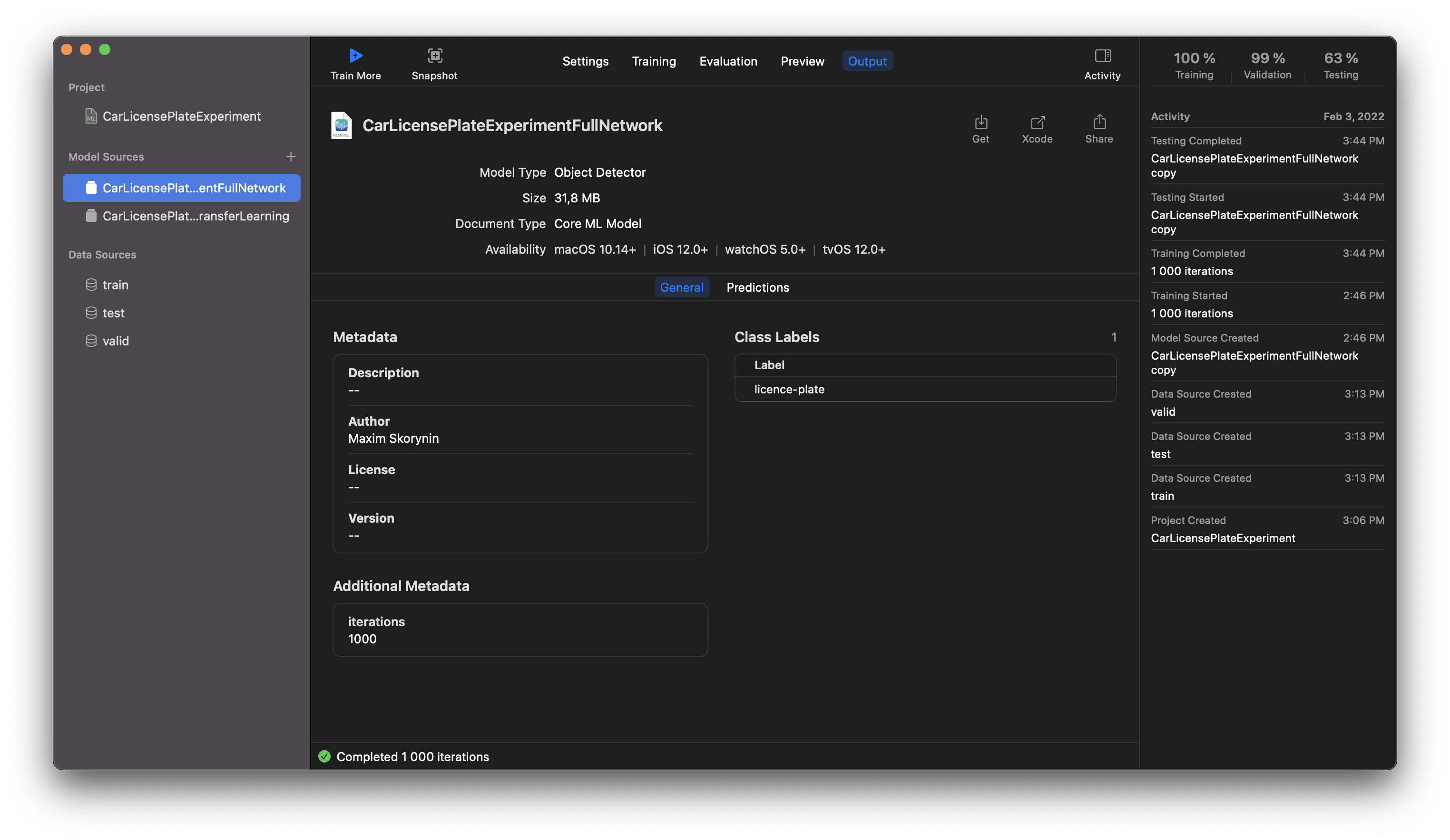 The Core ML flow from data training to app implementation
