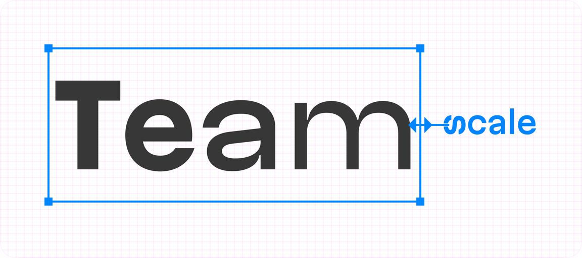 A graphic of the words 'team scale'