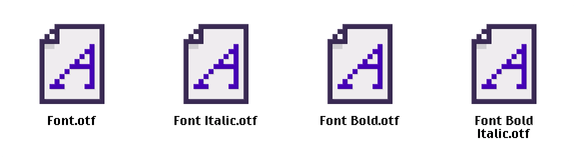 Various font icons with different styles