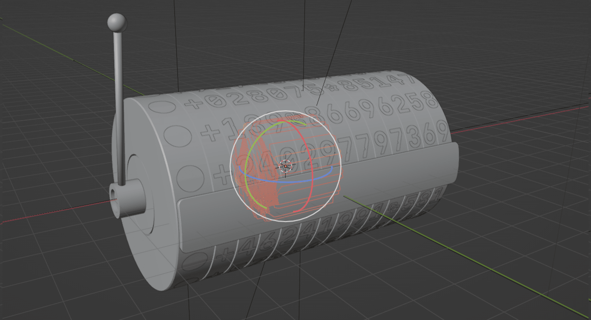 A view of the Blender 3D editor showing manipulation of the font around the cylinder shape